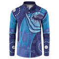 Australia Ngarrindjeri Button Sweatshirt Animal Aboriginal Art