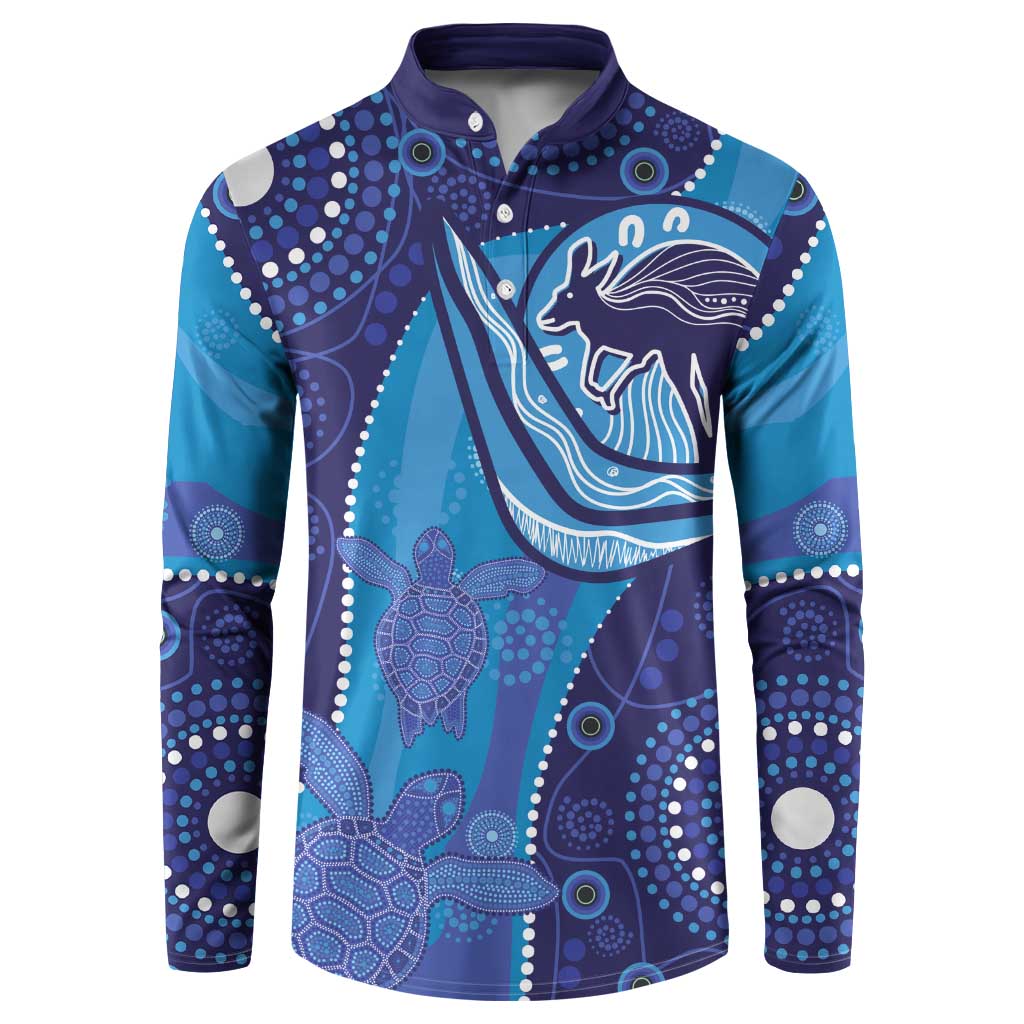 Australia Ngarrindjeri Button Sweatshirt Animal Aboriginal Art