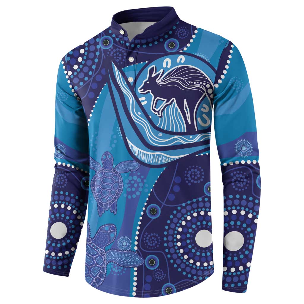 Australia Ngarrindjeri Button Sweatshirt Animal Aboriginal Art