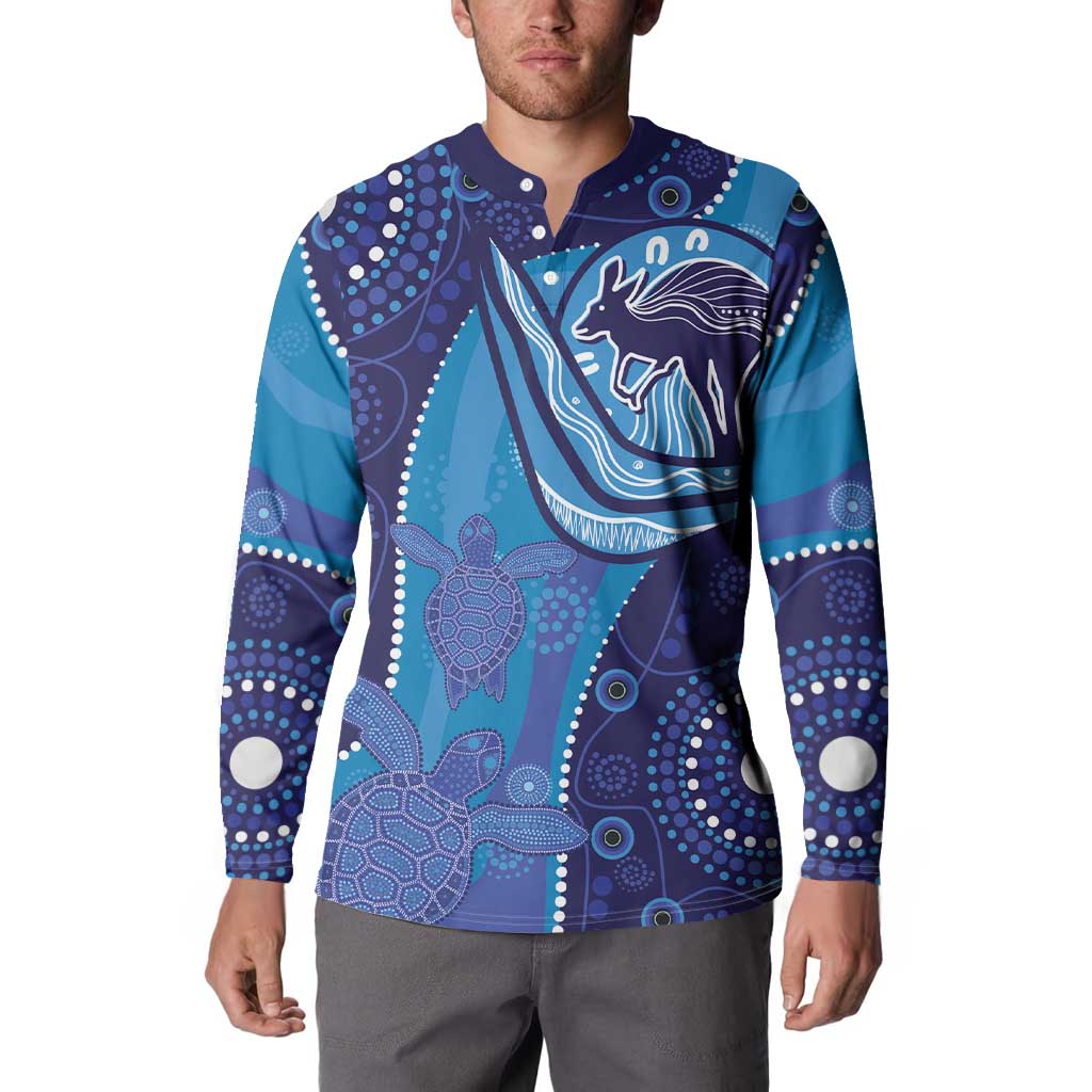 Australia Ngarrindjeri Button Sweatshirt Animal Aboriginal Art