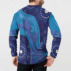Australia Ngarrindjeri Button Sweatshirt Animal Aboriginal Art