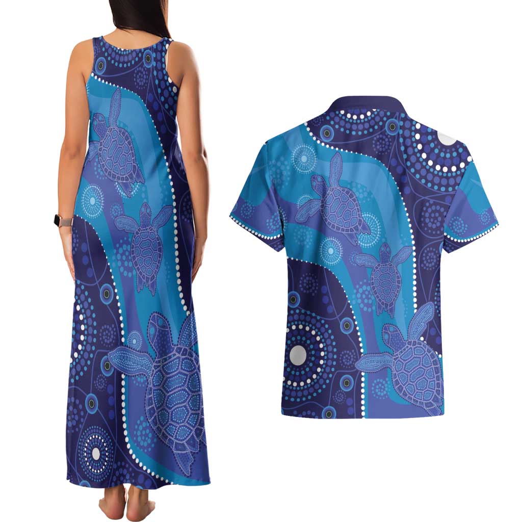 Australia Ngarrindjeri Couples Matching Tank Maxi Dress and Hawaiian Shirt Animal Aboriginal Art