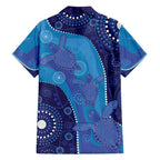 Australia Ngarrindjeri Family Matching Long Sleeve Bodycon Dress and Hawaiian Shirt Animal Aboriginal Art