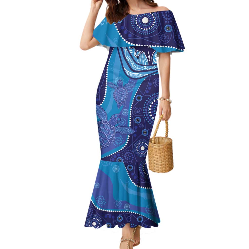 Australia Ngarrindjeri Family Matching Mermaid Dress and Hawaiian Shirt Animal Aboriginal Art