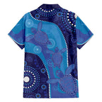 Australia Ngarrindjeri Family Matching Short Sleeve Bodycon Dress and Hawaiian Shirt Animal Aboriginal Art