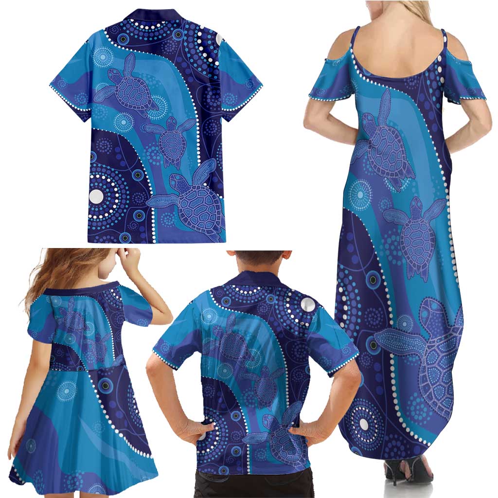 Australia Ngarrindjeri Family Matching Summer Maxi Dress and Hawaiian Shirt Animal Aboriginal Art