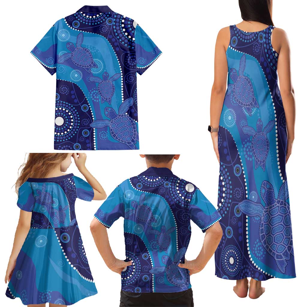 Australia Ngarrindjeri Family Matching Tank Maxi Dress and Hawaiian Shirt Animal Aboriginal Art