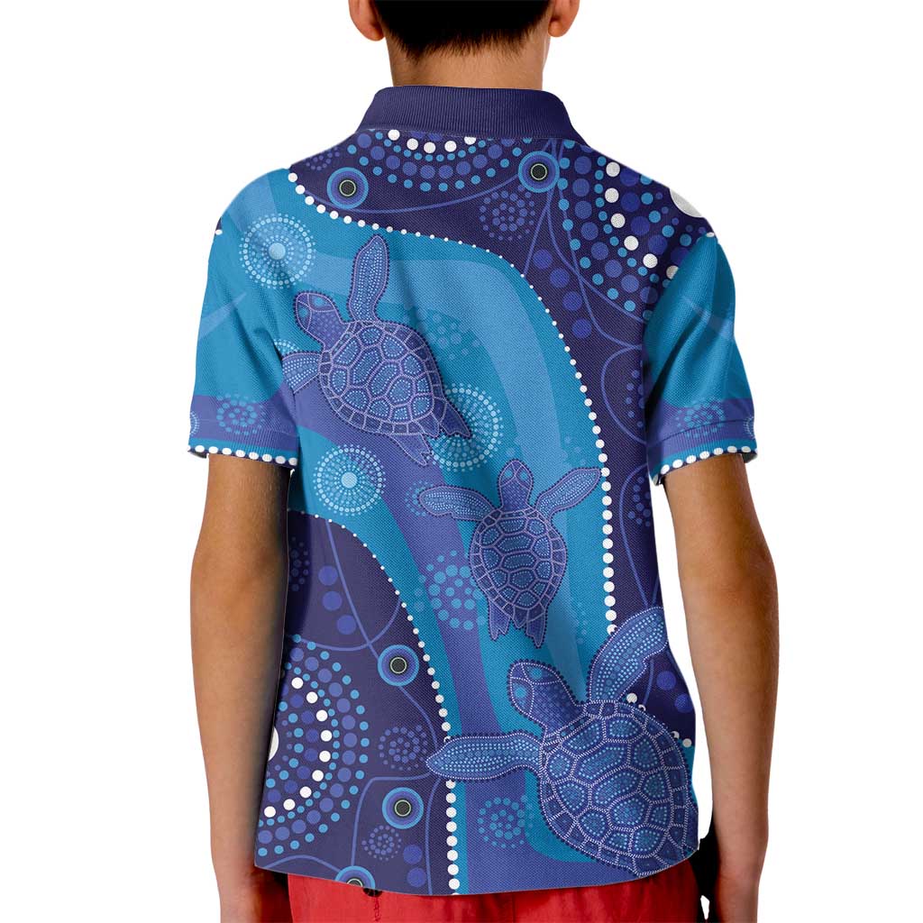 Australia Ngarrindjeri Kid Polo Shirt Animal Aboriginal Art