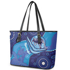 Australia Ngarrindjeri Leather Tote Bag Animal Aboriginal Art