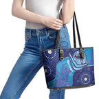 Australia Ngarrindjeri Leather Tote Bag Animal Aboriginal Art