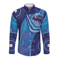 Australia Ngarrindjeri Long Sleeve Button Shirt Animal Aboriginal Art