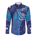 Australia Ngarrindjeri Long Sleeve Button Shirt Animal Aboriginal Art
