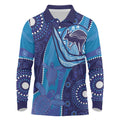 Australia Ngarrindjeri Long Sleeve Polo Shirt Animal Aboriginal Art