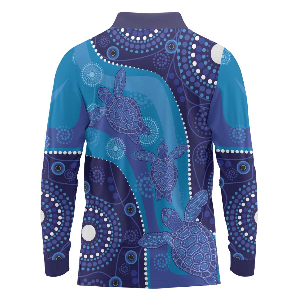 Australia Ngarrindjeri Long Sleeve Polo Shirt Animal Aboriginal Art