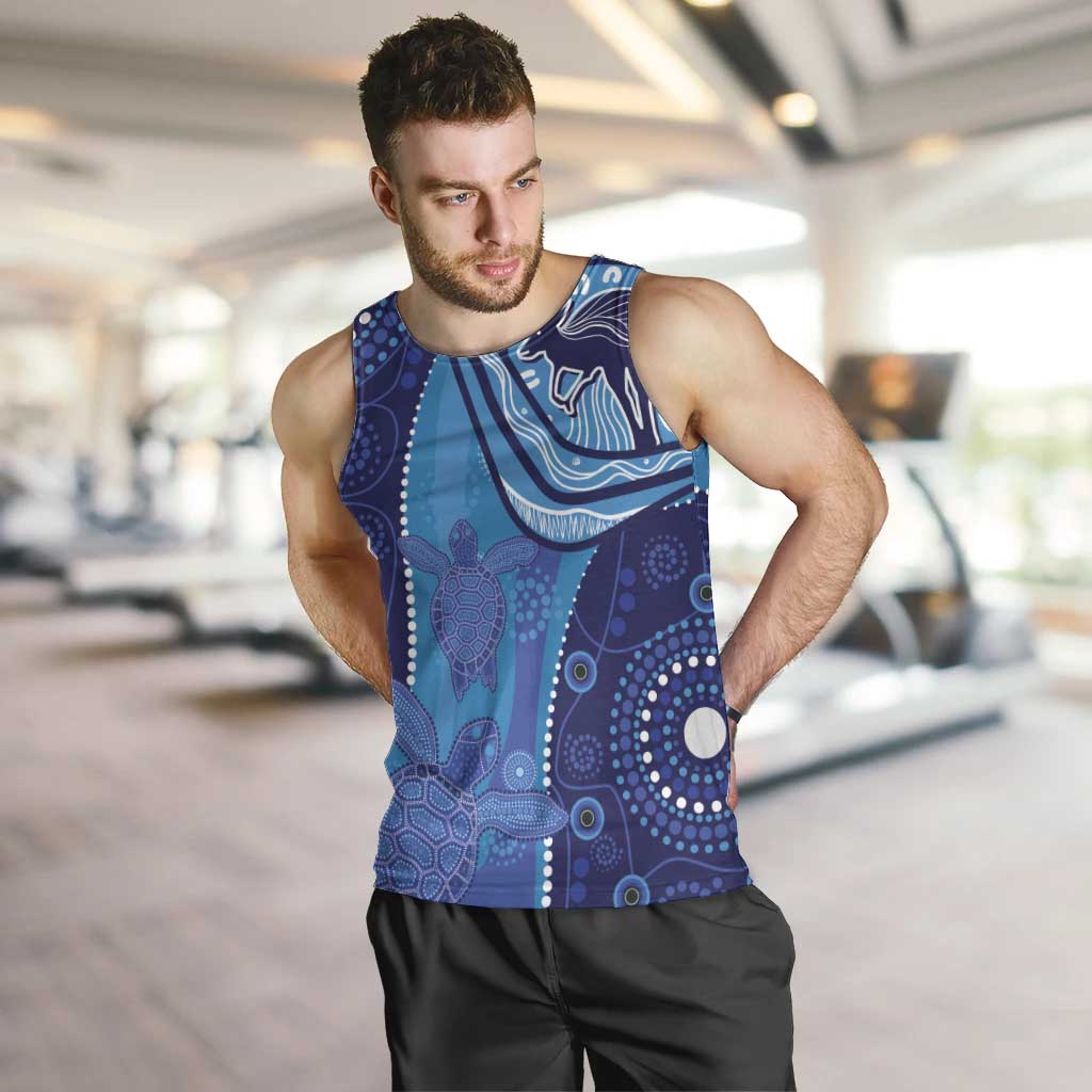 Australia Ngarrindjeri Men Tank Top Animal Aboriginal Art