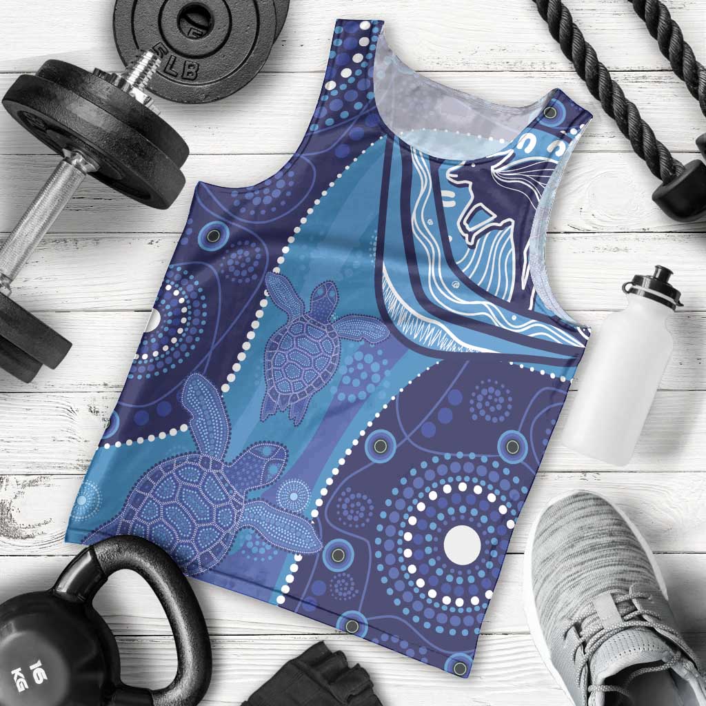 Australia Ngarrindjeri Men Tank Top Animal Aboriginal Art