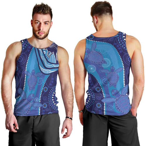 Australia Ngarrindjeri Men Tank Top Animal Aboriginal Art