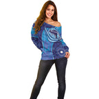 Australia Ngarrindjeri Off Shoulder Sweater Animal Aboriginal Art