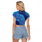 Australia Ngarrindjeri Raglan Cropped T Shirt Animal Aboriginal Art