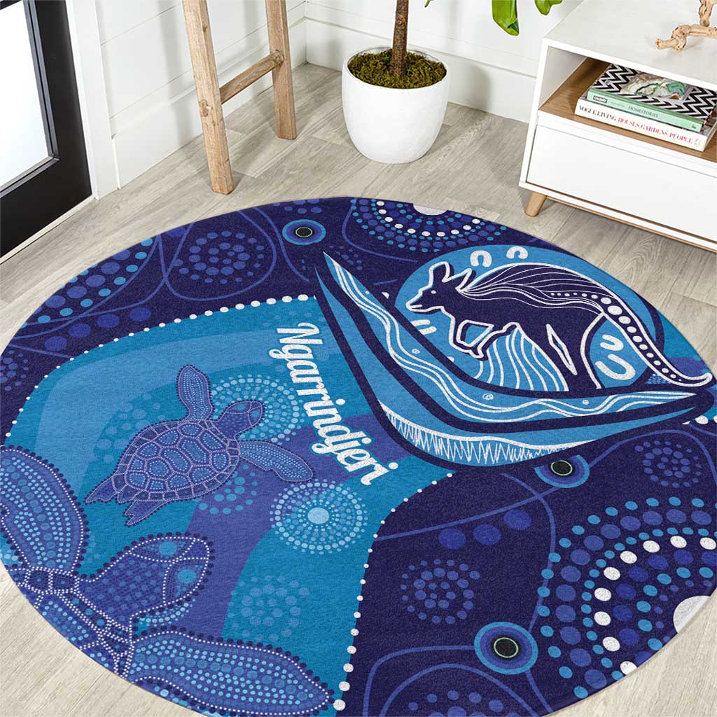 Australia Ngarrindjeri Round Carpet Animal Aboriginal Art
