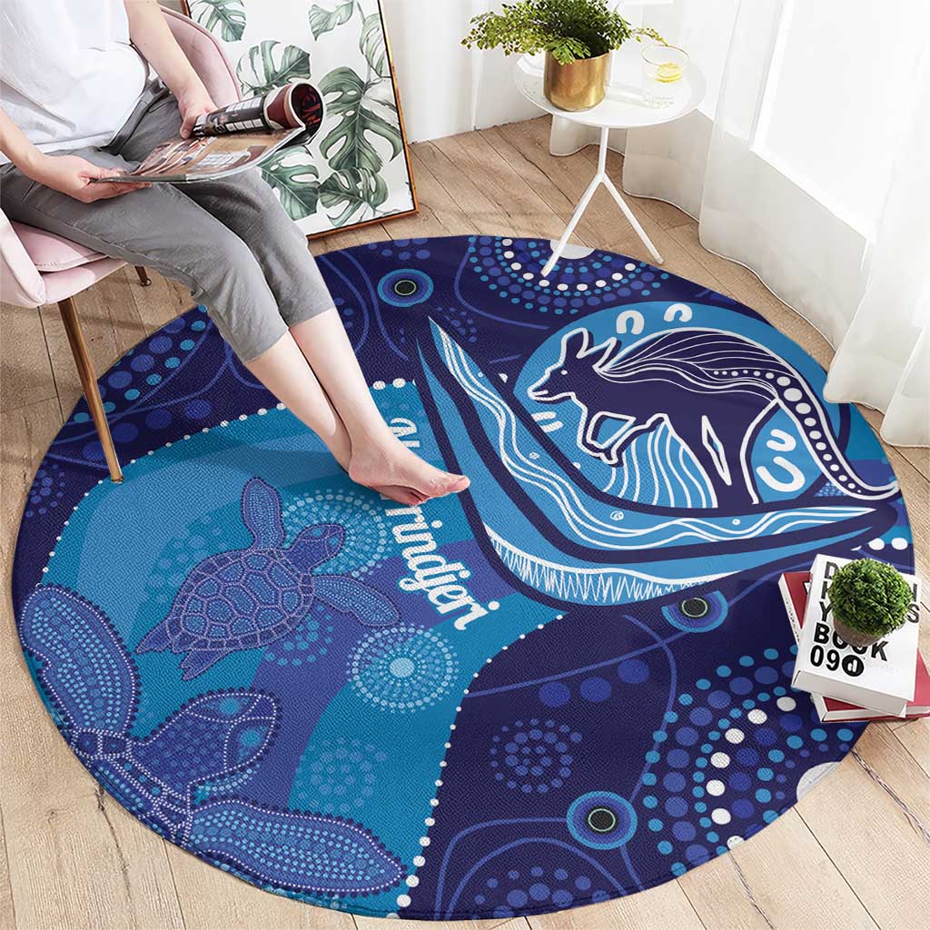 Australia Ngarrindjeri Round Carpet Animal Aboriginal Art