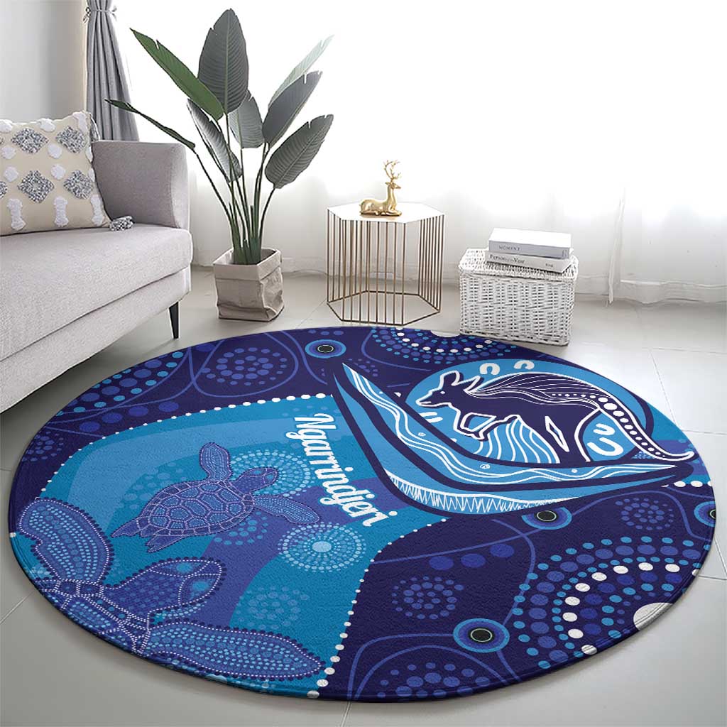 Australia Ngarrindjeri Round Carpet Animal Aboriginal Art