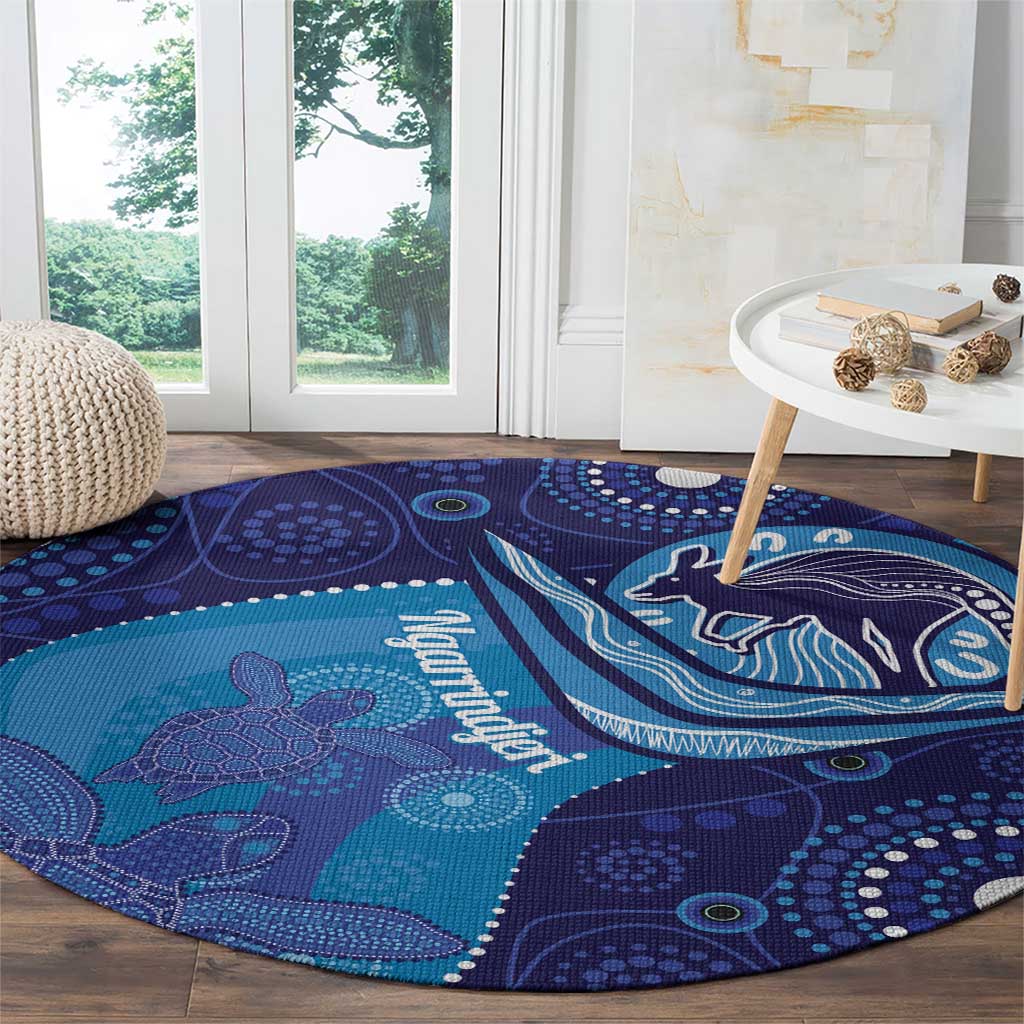 Australia Ngarrindjeri Round Carpet Animal Aboriginal Art