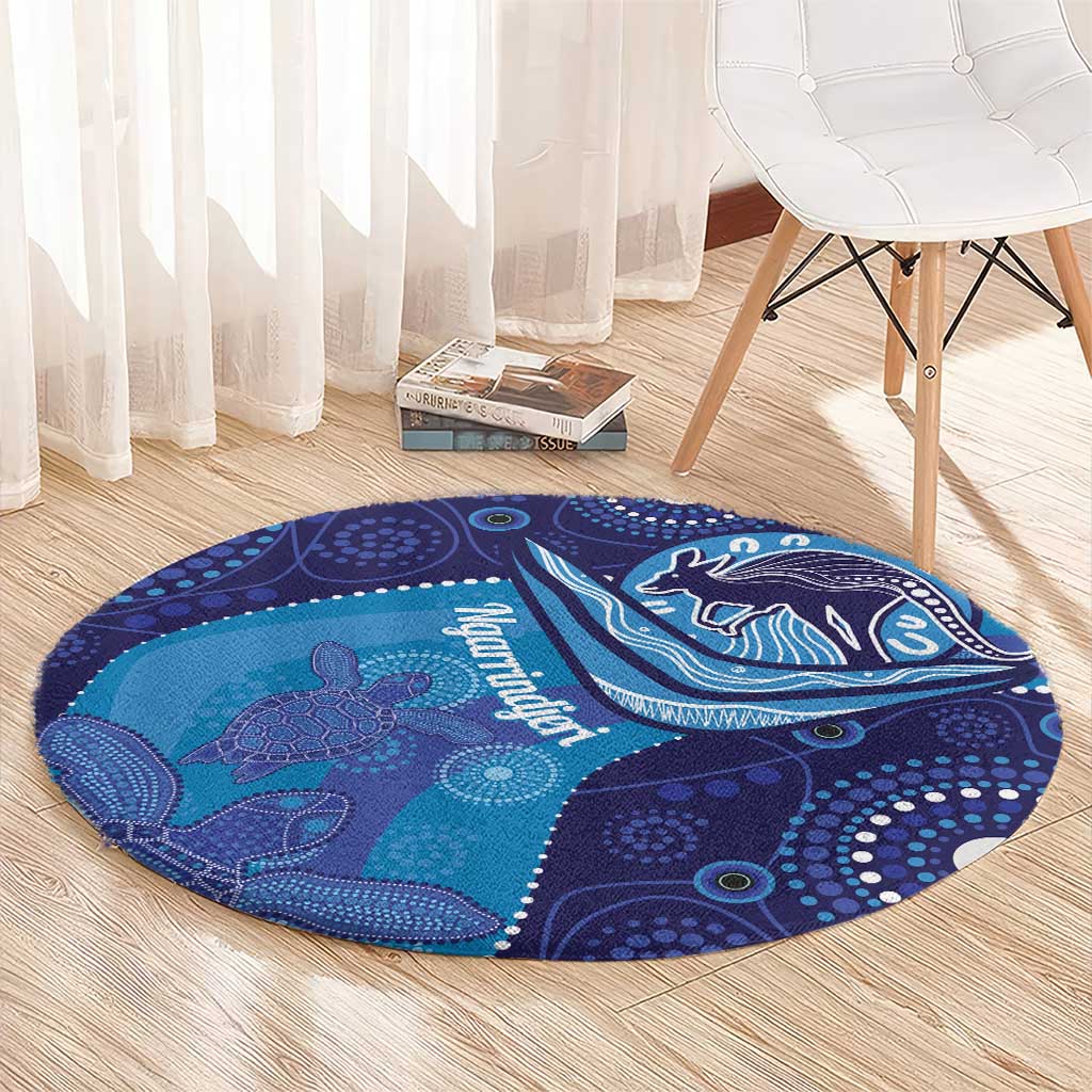 Australia Ngarrindjeri Round Carpet Animal Aboriginal Art