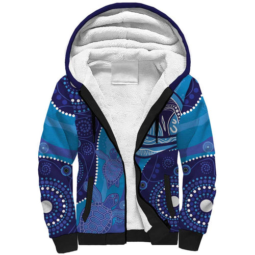 Australia Ngarrindjeri Sherpa Hoodie Animal Aboriginal Art