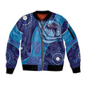 Australia Ngarrindjeri Sleeve Zip Bomber Jacket Animal Aboriginal Art