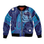 Australia Ngarrindjeri Sleeve Zip Bomber Jacket Animal Aboriginal Art