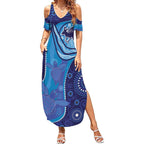 Australia Ngarrindjeri Summer Maxi Dress Animal Aboriginal Art