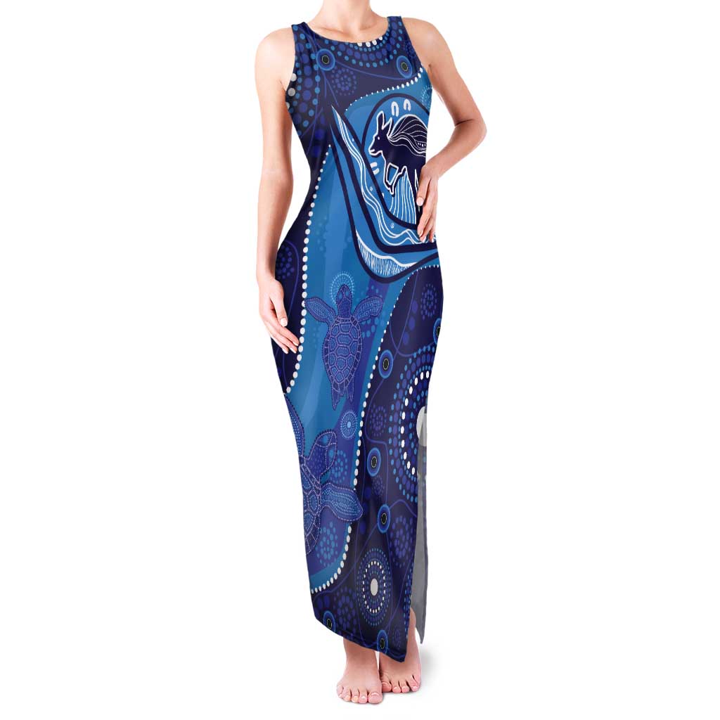 Australia Ngarrindjeri Tank Maxi Dress Animal Aboriginal Art