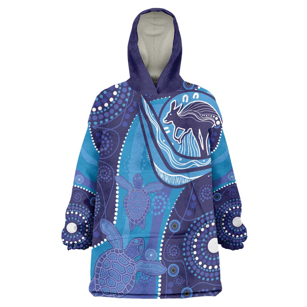 Australia Ngarrindjeri Wearable Blanket Hoodie Animal Aboriginal Art