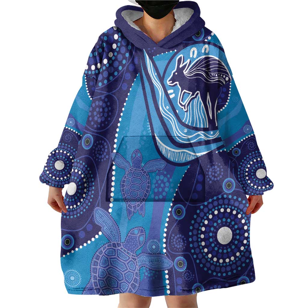 Australia Ngarrindjeri Wearable Blanket Hoodie Animal Aboriginal Art