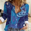 Australia Ngarrindjeri Women Casual Shirt Animal Aboriginal Art