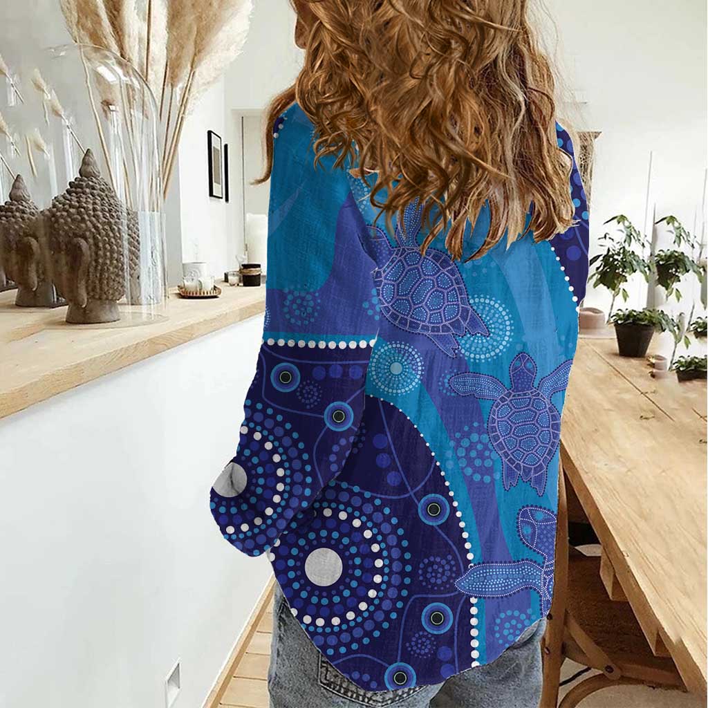 Australia Ngarrindjeri Women Casual Shirt Animal Aboriginal Art
