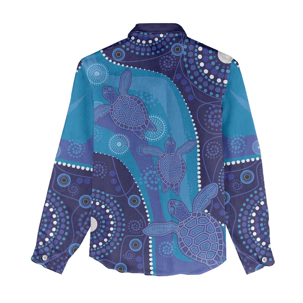 Australia Ngarrindjeri Women Casual Shirt Animal Aboriginal Art