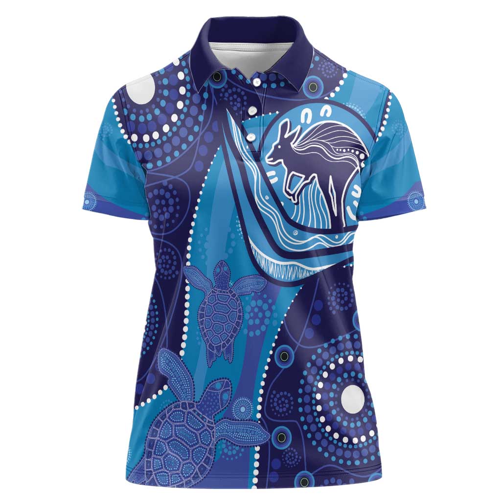 Australia Ngarrindjeri Women Polo Shirt Animal Aboriginal Art