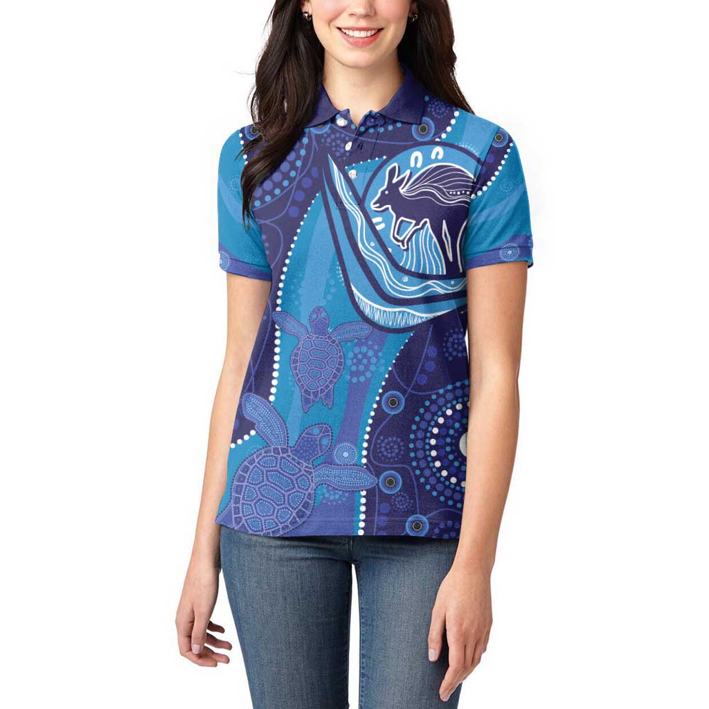 Australia Ngarrindjeri Women Polo Shirt Animal Aboriginal Art