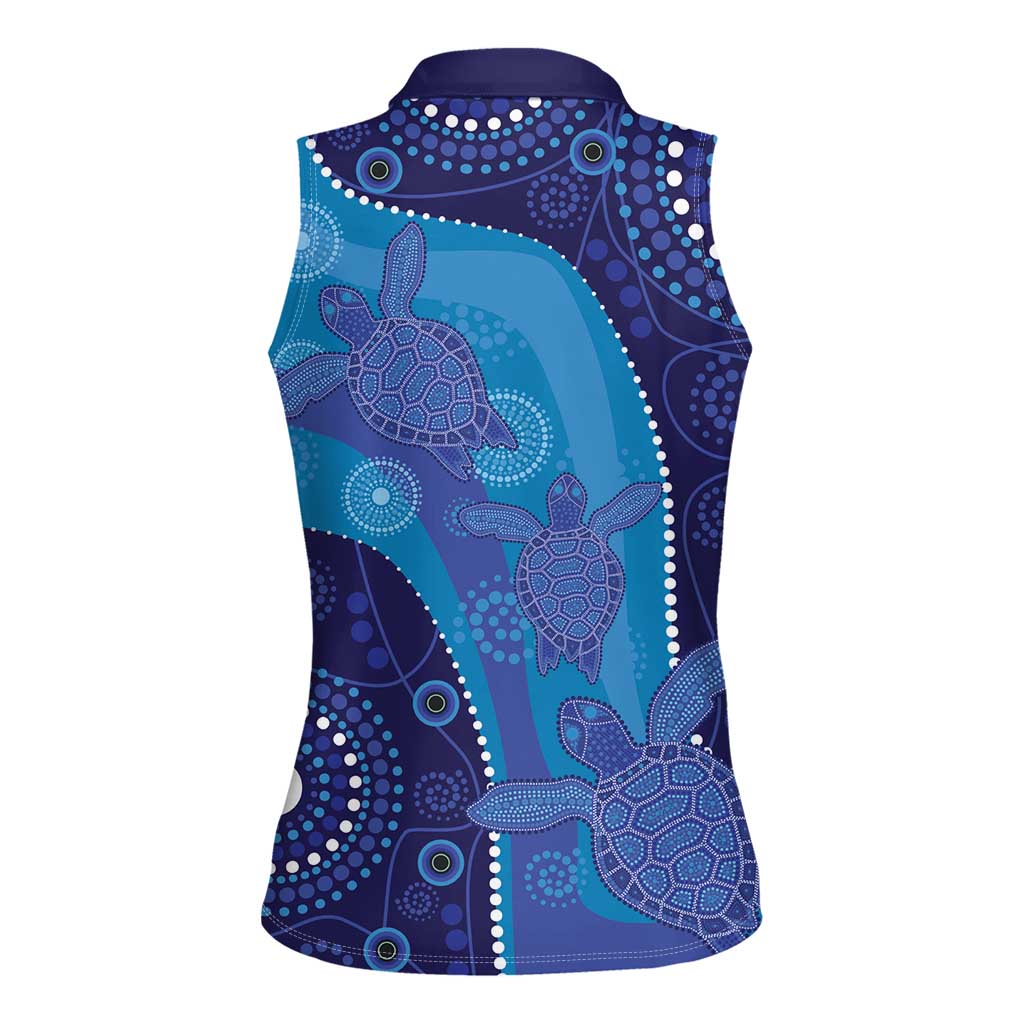 Australia Ngarrindjeri Women Sleeveless Polo Shirt Animal Aboriginal Art