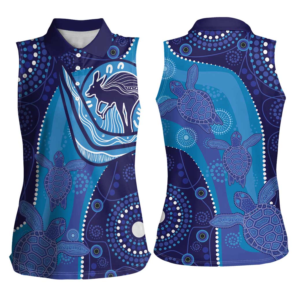 Australia Ngarrindjeri Women Sleeveless Polo Shirt Animal Aboriginal Art