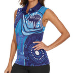 Australia Ngarrindjeri Women Sleeveless Polo Shirt Animal Aboriginal Art