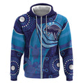 Australia Ngarrindjeri Zip Hoodie Animal Aboriginal Art