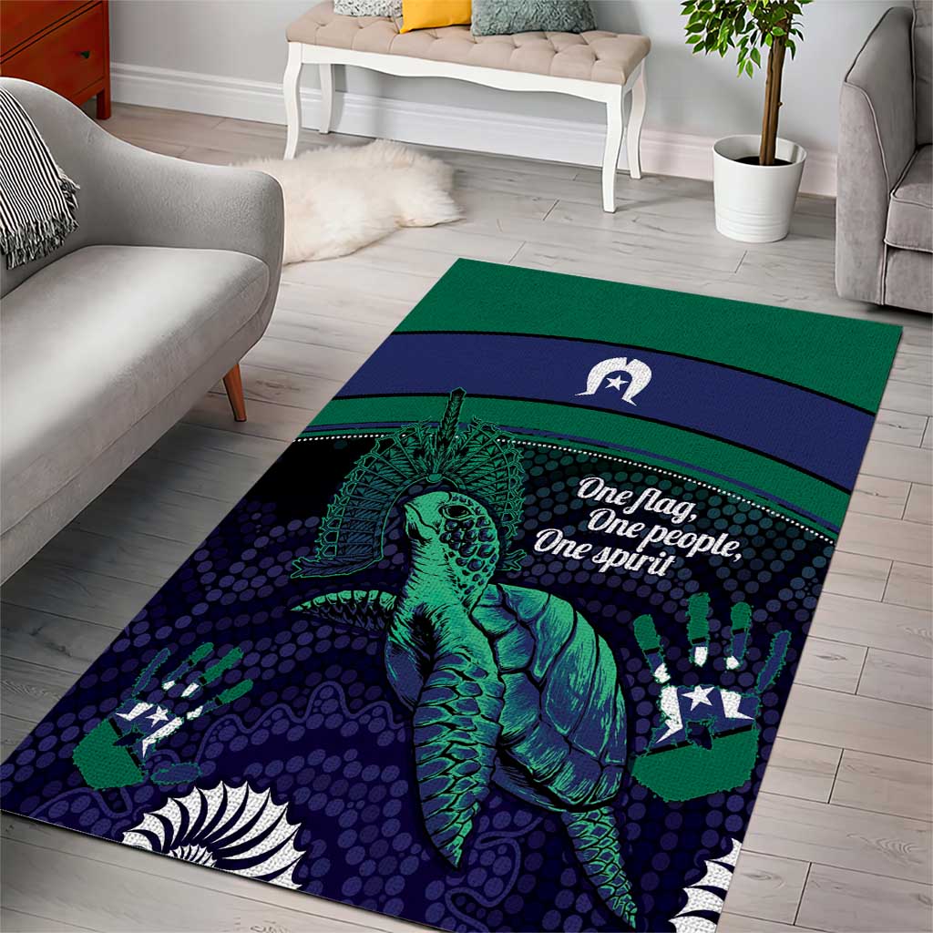 Torres Strait Islanders Flag Day Area Rug Dhari One Flag One People One Spirit
