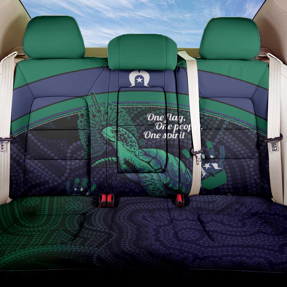 Torres Strait Islanders Flag Day Back Car Seat Cover Dhari One Flag One People One Spirit