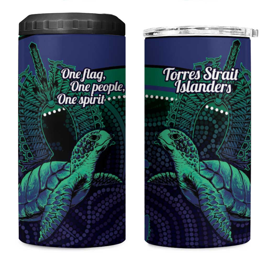 Torres Strait Islanders Flag Day 4 in 1 Can Cooler Tumbler Dhari One Flag One People One Spirit