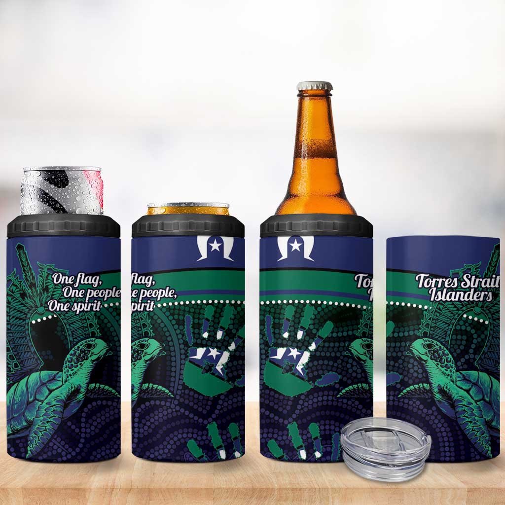 Torres Strait Islanders Flag Day 4 in 1 Can Cooler Tumbler Dhari One Flag One People One Spirit