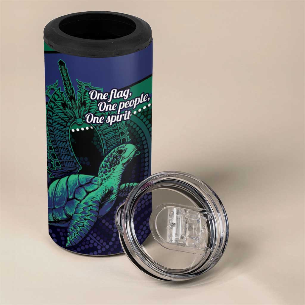 Torres Strait Islanders Flag Day 4 in 1 Can Cooler Tumbler Dhari One Flag One People One Spirit
