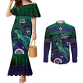 Torres Strait Islanders Flag Day Couples Matching Mermaid Dress and Long Sleeve Button Shirt Dhari One Flag One People One Spirit
